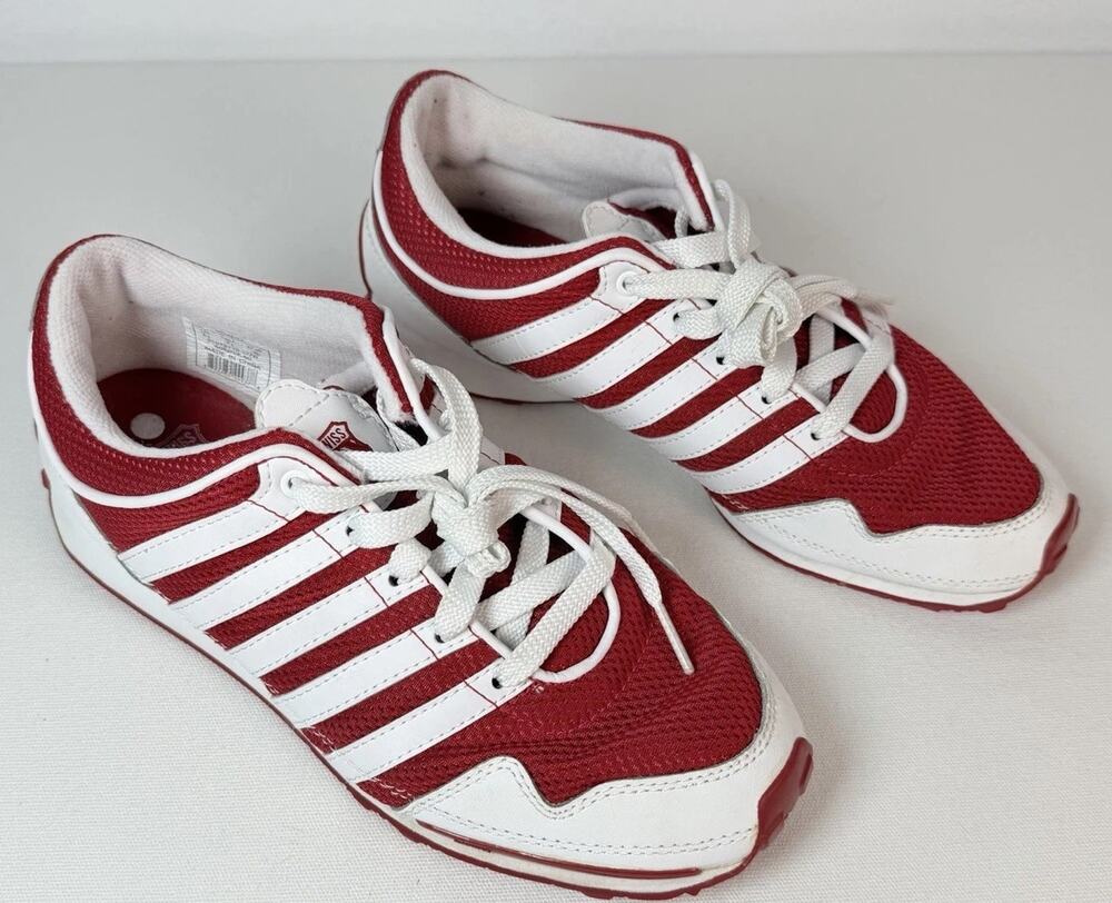 K Swiss Striped Low Top Women’s Sneakers Red White Striped Size 5.5